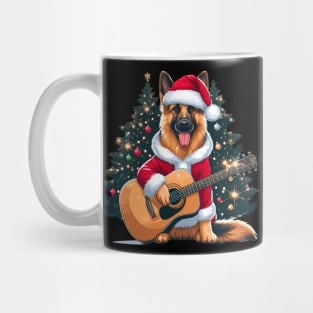 German Shepherd Playing Guitar Christmas Mug